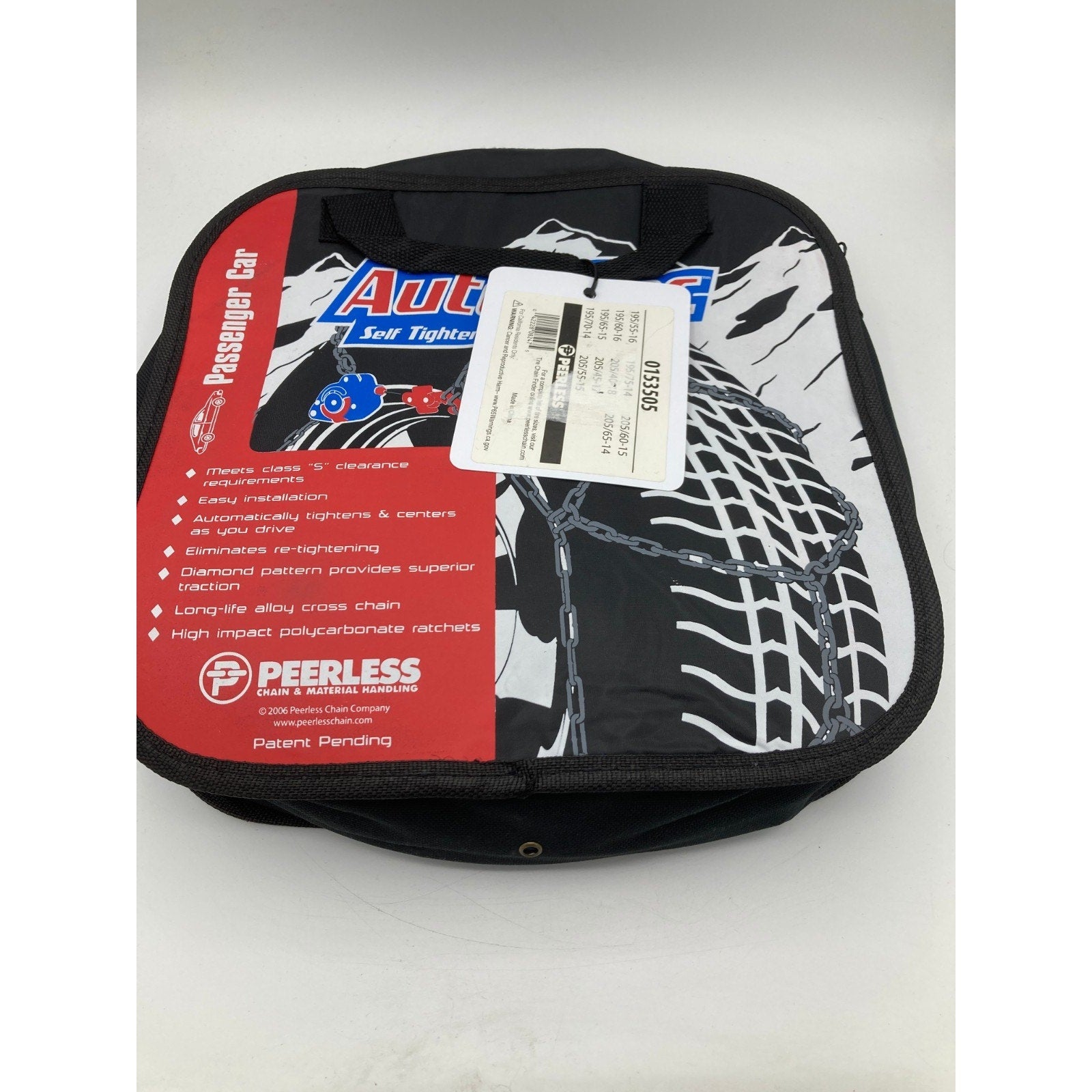 (QTY 1 Pair) Peerless SCC 0153505 Auto Trac Winter Snow Tire Chain For 195/55-16