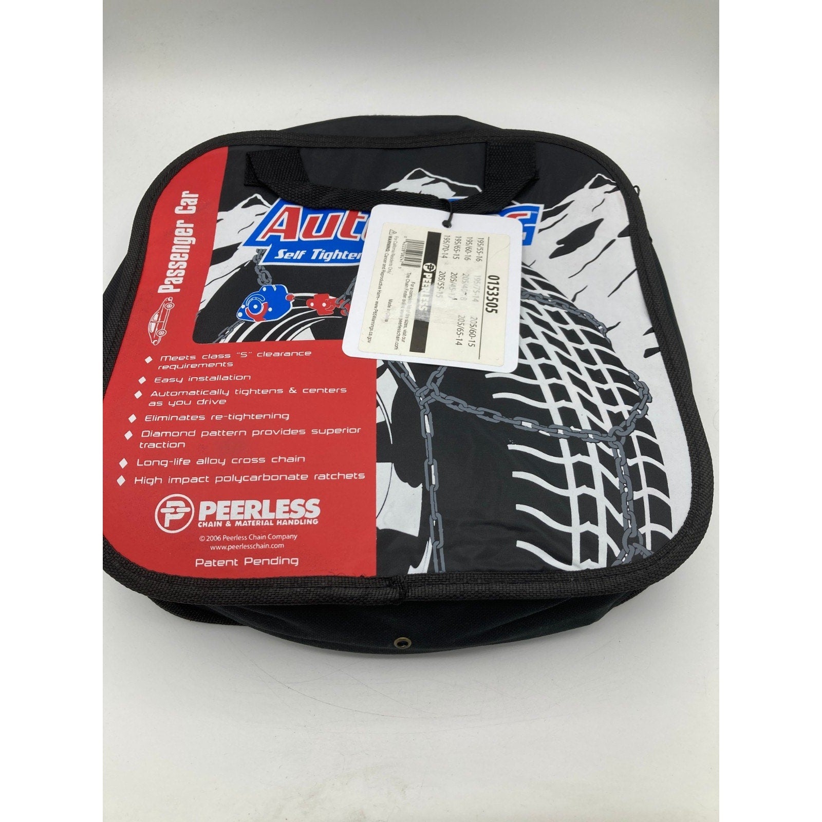 (QTY 1 Pair) Peerless SCC 0153505 Auto Trac Winter Snow Tire Chain For 195/55-16