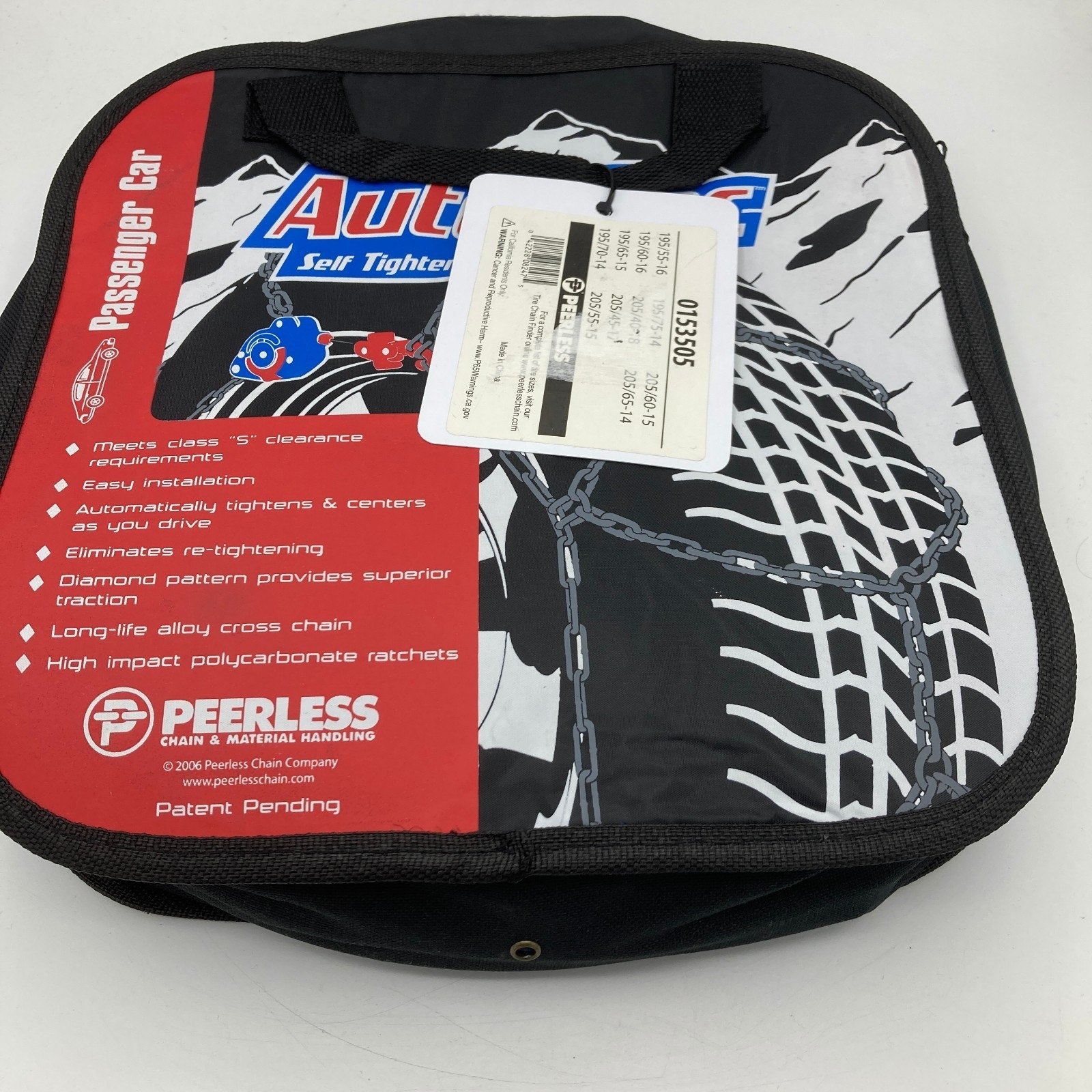 (QTY 1 Pair) Peerless SCC 0153505 Auto Trac Winter Snow Tire Chain For 195/55-16